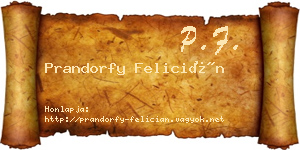 Prandorfy Felicián névjegykártya